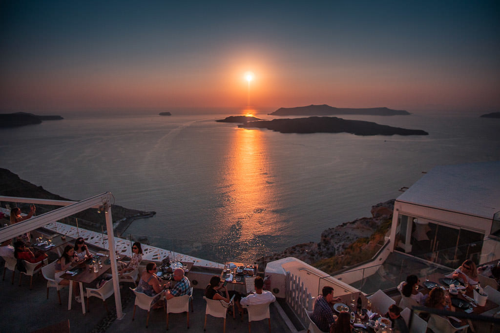 santo winery santorini sunset