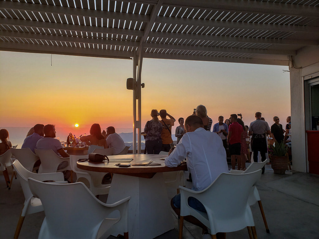 santo winery santorini sunset