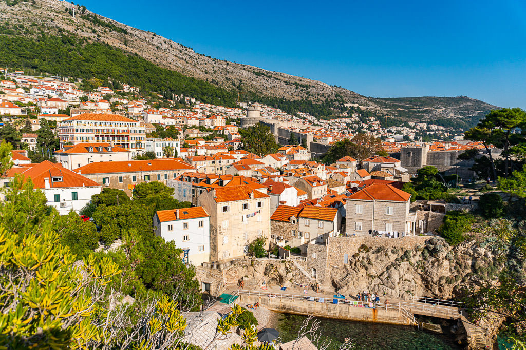 Looking down on Sulić Beach from the cliff nearby