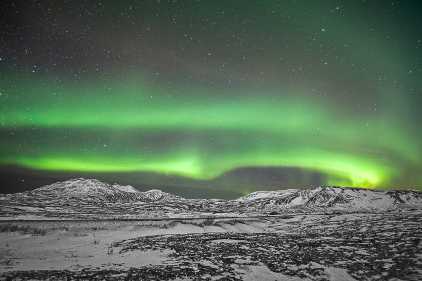 aurora borealis in thingvellir National Park