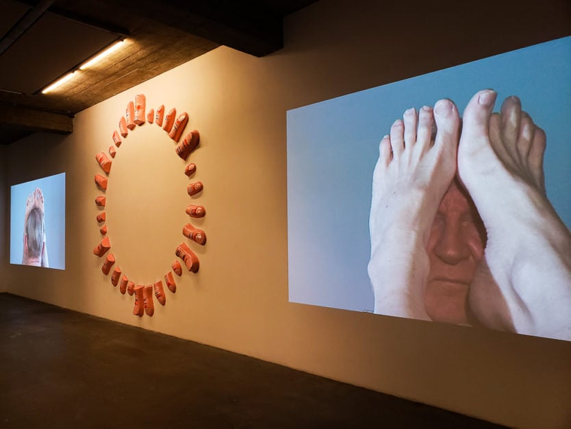 Magnús Pálsson feet exhibit at  Hafnarhús - Reykjavík Art Museum