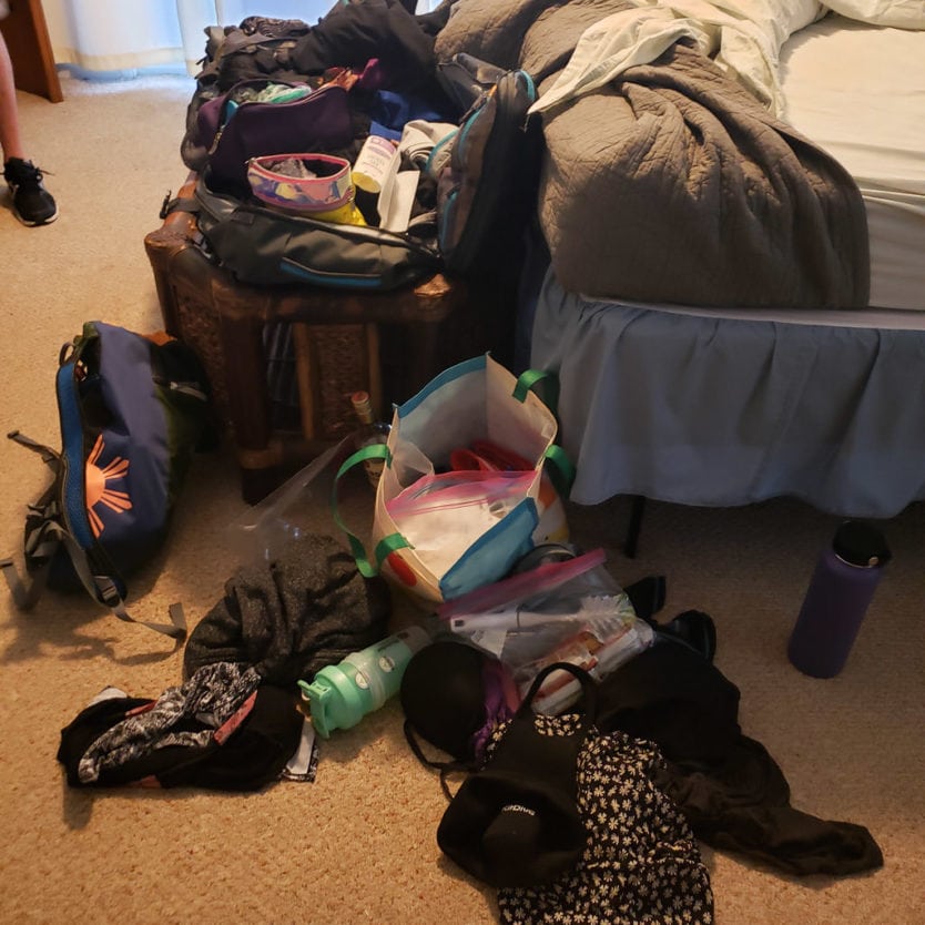 packing day mess