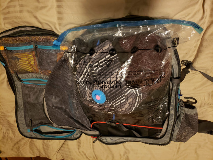 vacuum bag for minimalist packing