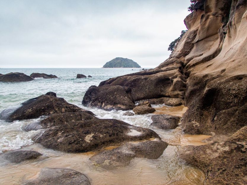 rocky shoreline of Abel Tasman National Park