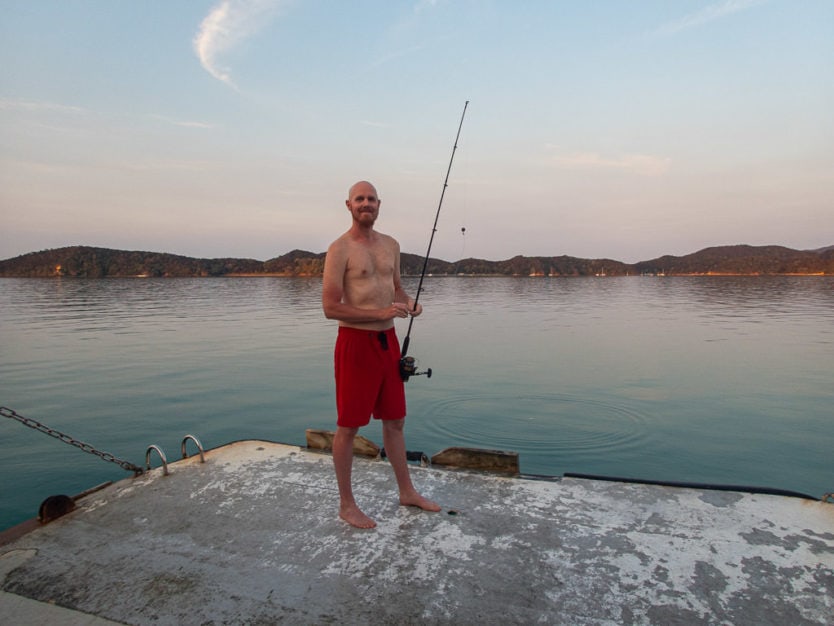 fishing in bay of islands on the rock overnight cruise boat 