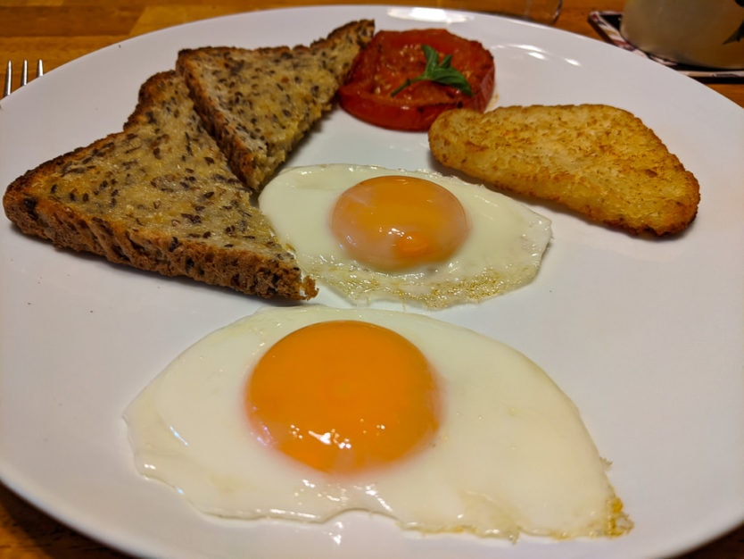 warm plated breakfast at mount tutu eco-sanctuary, great accommodation near rotorua