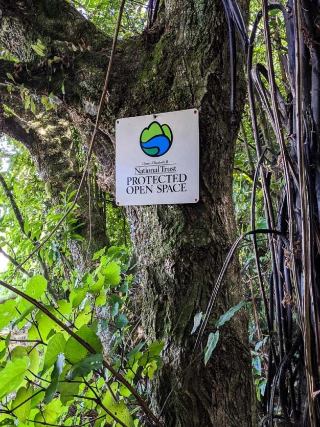 sign for the Queen Elizabeth II National Trust Act at mount tutu eco-sanctuary