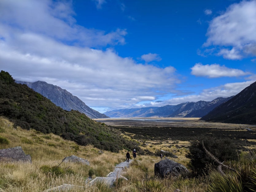 hooker valley track in mount cook new zealand