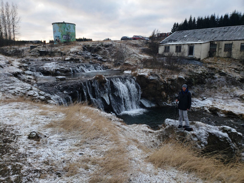alafoss  iceland waterfall in winter