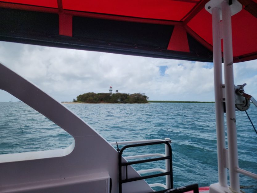 lighthouse on island on reef sprinter tour to low isles snorkel spot near port douglas