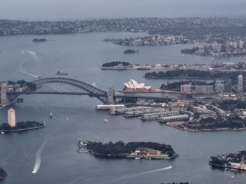 aerial view on our way to  our 24 hours in sydney stopover