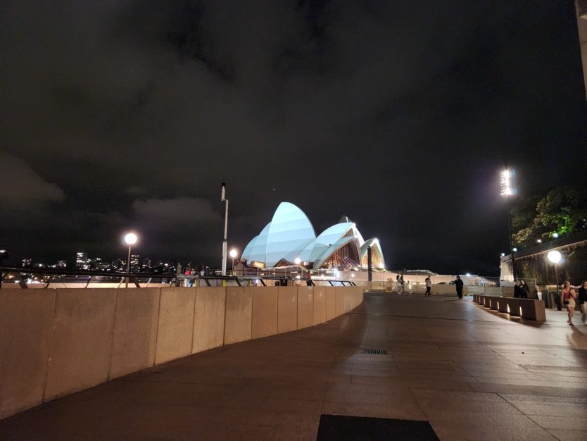 syndey opera house at night