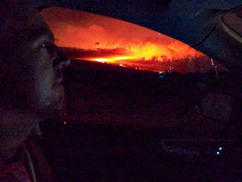driving to mauna loa eruption