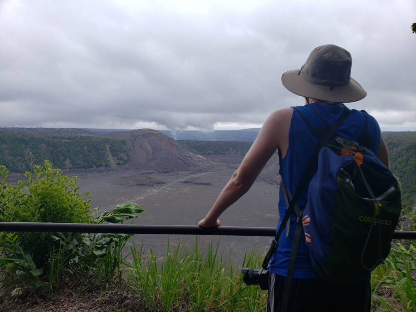 looking out at Kilauea Iki Crater Overlook